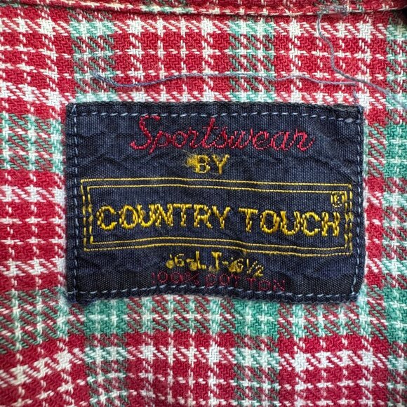 Vintage Country Touch Red Green Flannel L - Picture 4 of 7